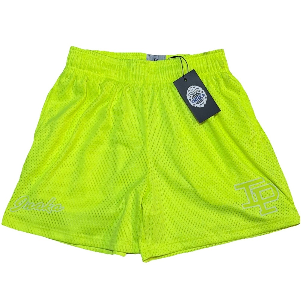 NWI Inaka Power Neon Yellow/Lime Mesh Gym Shorts Men's Size‎ Small (26-32x5)